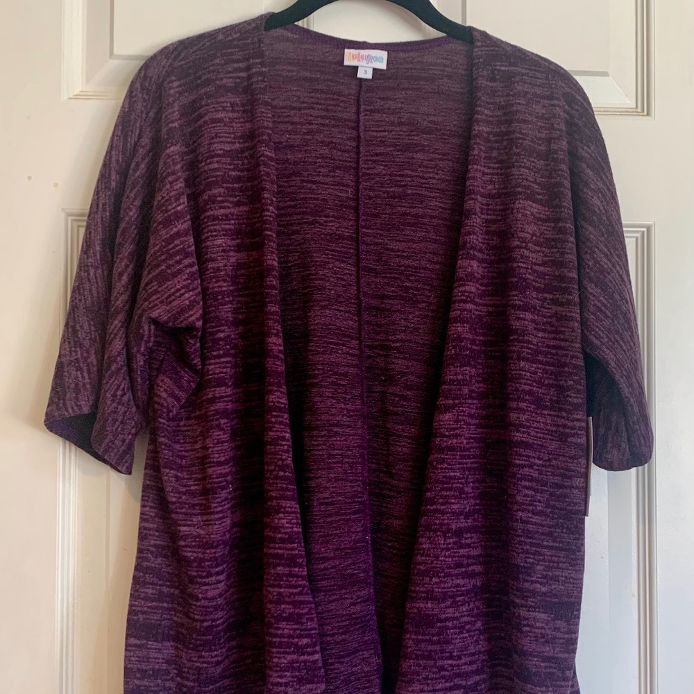 SOFT & COZY — Lularoe BIANKA -- NEW w/tags. Beautiful PURPLE KNIT -- Size 3 - Picture 2 of 6